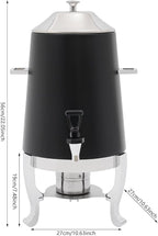Coffee Urn with Fuel Holder 3.5 Gal/13L, Stainless Steel Beverage Dispenser Hot Drink Dispenser with Stand, Tea Water Coffee Chafer Urn for Parties Buffet Catering Commercial Home (Silver, Black)