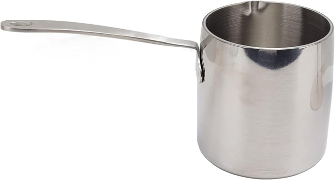 Butter Warmer Pot Quick Heat Conduction Three Layer Stainless Steel Butter Warmer with Accurate Scale Holes (450ML)