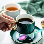 Wesdxc56 Demitasse Espresso Spoons, Mini Coffee Spoon, 4 Inches Stainless Steel Small Spoons for Dessert, Set of 6（Rainbow)