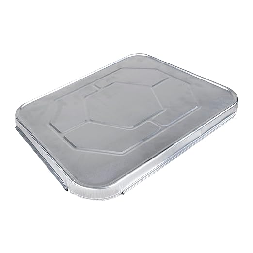 IDL Aluminum Foil Lids for Half-Size Steam Table Pans - 13" x 11" (Pack of 5) - Disposable Covers for Grill Pans - Oven & Freezer Safe - Durable Top