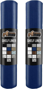 GORILLA GRIP Slip Resistant Drawer and Shelf Liner 2 Pack, Non Adhesive Water Resistant, Easy Clean and Trim, Smooth Surface Liners for Kitchen Cabinet, Shelves, Drawers, Pantry, 12 in x 10 FT, Navy