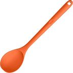 600ºF Heat Resistant Silicone Spoon: U-Taste 13.3in Solid Kitchen Cooking Spoon, Nonstick Food Grade Large & Long Soup Rubber Utensil for Mixing, Serving, Stirring, Basting, for Pot Cookware (Orange)