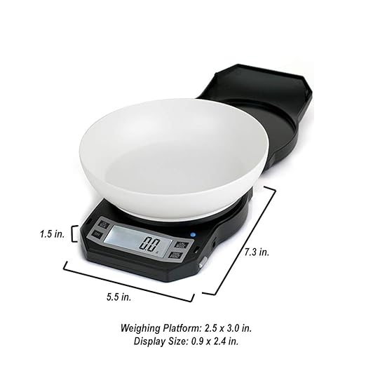 American Weigh Scales Series Digital Kitchen Weight Scale, Food Measuring Scale, Backlit LCD Screen, 1kg x 0.1g, LB-1000