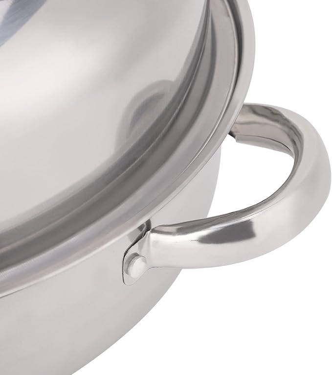 28CM Steamer Pot Multifunctional Stainless Steel Single Layer Stockpot Hotpot Food Steamer Pot Cookware Household Steamer Pot for Cooking Home Kitchen