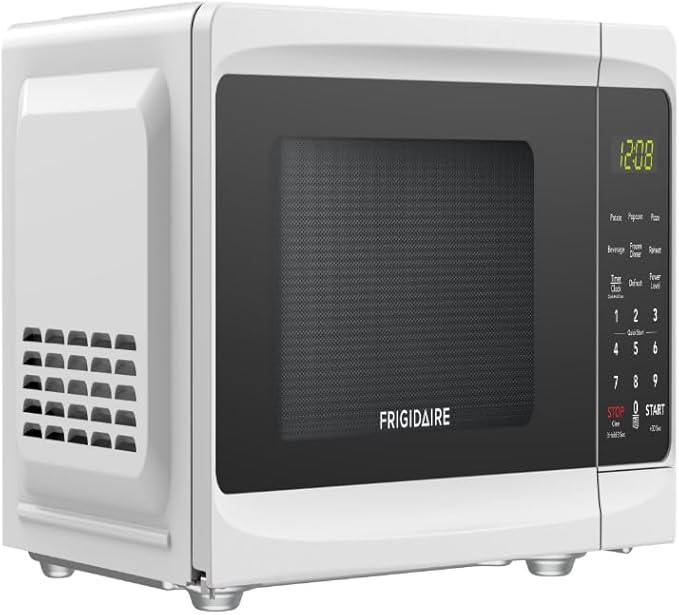 Frigidaire Countertop Microwave - Digital Control Panel - 6 Auto Cooking Settings - 10 Power Levels - Child Safety Lock - 0.7 Cu. Ft., White