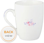 Christian Art Gifts Encouraging Ceramic Coffee & Tea Scripture Mug for Women: My Grace Is Sufficient Inspirational Bible Verse, Microwave/Dishwasher Safe, Cute Drinkware, White & Purple Floral, 12 oz.