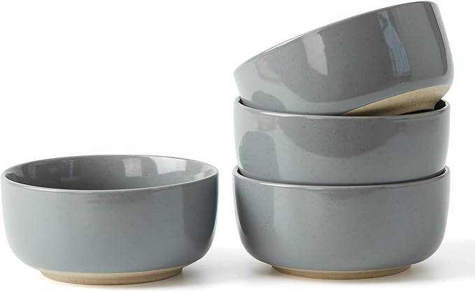 famiware Milkyway Cereal Bowl, Soup Bowls for 4, 25 Ounce Bowls Set for Kitchen, Bowl Set for Cereal Soup Rice Pasta Salad Oatmeal, Dark Gray
