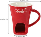 Garneck 2 Sets Chocolate Fondue Mugs Ceramic Multifunction Pot Chocolate Mug Porcelain Melt Chocolate Fondue Crucible Mini Fondue Pot for Cheese Caramel Butter