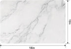 QIYI Placemats Set of 4, 12x18 Inch PU Leather Place Mats for Kitchen Dinning, Heat Resistant Anti Slip Table Mats, Waterproof Wipeable Washable Placemat Party Table Décor, White Marble