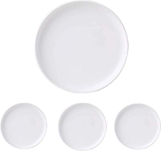 Matte Ceramic Appetizer Plates 6 Inch,Small Mini Dessert Plates Set of 4,Microwave and Oven Safe Snack,Bread,Butter Dessert,Pie,Cake Plates Cat Dishes(6 inch, White)