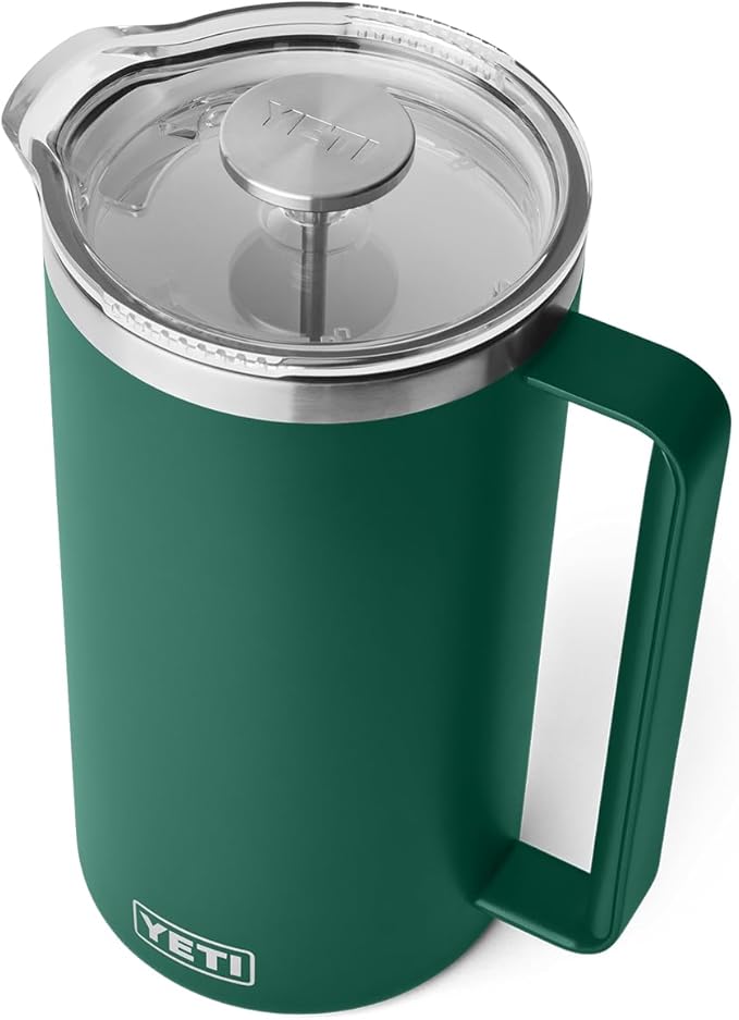 YETI Rambler 64 oz. French Press Coffee Maker, Black Forest Green