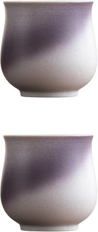 4-Oz Ceramic Espresso Cups Set - Multi-Color, Handle-Free Design for Home & Cafe | Dishwasher-Safe Stoneware Cups (Kiln turning purple, 2)