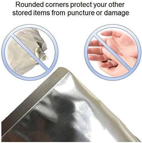 50 Pack - 7 Mil - Pint Seal-Top Stand Up Mylar Bags - 100cc Oxygen Absorbers - Heat Seal - Long-Term Food Storage