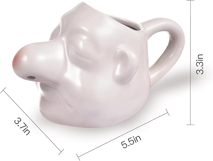 Funny Egg Yolk Separator, Ceramic Egg Yolk White Running Nose Separator Mug, Egg Divider Filter Tool, Household Kitchen Gadget Tools for Baking, Gag Gift Fun White Elephent Gift