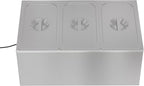KoolMore Commercial Bain Marie Countertop Food Warmer, Soup Station, and Buffet Table Server with Three Serving Section, Stainless-Steel Steamer with Auto Shut Off (CFW-3), Silver