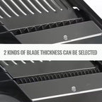 Adjustable Stainless Steel Mandoline Slicer for Kitchen – Sharp & Durable Vegetable and Fruit Cutter with Non-Slip Grip, Safety Gloves, Cleaning Brush – Easy-Clean & Dishwasher-Safe