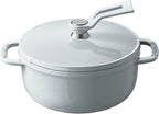 Vermicular Oven Pot 2.0 | Lightweight Enameled Cast Iron Pot | 14cm (1 Qt) | Non-Toxic | Induction-compatible | Dutch Oven | Made in Japan | Oyster Gray