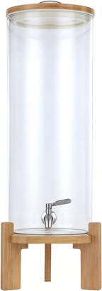 Beverage Dispenser,3.5 Gallon Glass Drink Dispenser with Stand,Glass water dispenser with Spigot, Large Drink Dispensers for Parties,Water Dispensers for Bar,Wedding,Restaurants 13L