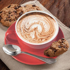 Porcelain Coffee Cup with Saucer 220ml/7.3oz for Cappuccino, Latte, and Tea, Red