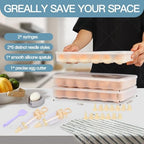 90 Deviled Egg Containers with Lid (Set 3),Plastic Deviled Egg Tray Carrier with Handl Injector Piping Tool,Clear Storage Deviled Egg Platter Holder for Refrigerator Party Picnic Party Events Serving