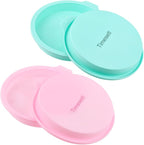 4 Pcs Layer Cake Pan Set, 6 Inch Silicone Round Cake Mold Rainbow Non-Stick Baking Tins for Jumbo Whoopie Pie Cake Vegetable Pancakes Taco Shells Pizza Crust Omelet Frittata, Resin Craft