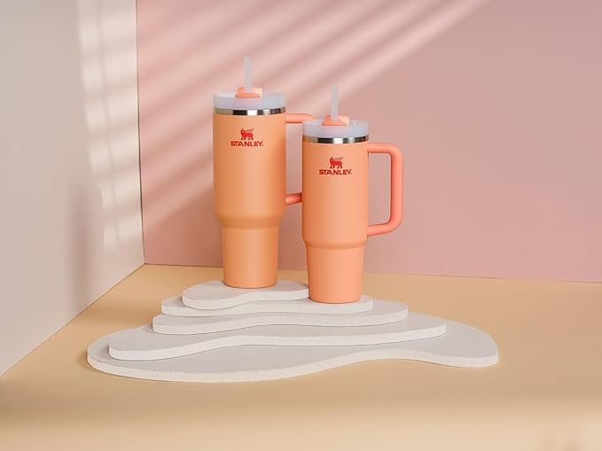 STANLEY Quencher H2.0 Tumbler with Handle and Straw 30 oz | Flowstate 3-Position Lid | Cup Holder Compatible for Travel | Insulated Stainless Steel Cup | BPA-Free | Nectarine