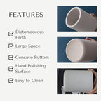 Selegna Instant Dry Utensil Holder for Kitchen Countertop, Diatomite Stone Utensil Caddy, Diatomaceous Earth Kitchen Utensil Organizer | Quick Drying Water Absorbing Pottery for Sink organization