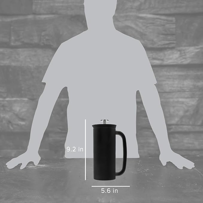ESPRO P7 French Press Coffee Maker - Double-Walled Stainless Steel Insulated with Micro-Filter, 18 Ounces, Matte Black