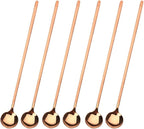 Sweejar 9.5-Inch Long Handle Ice Tea Spoons, Ice Cream Spoon, Coffee Spoon, 18/8 Stainless Steel Spoons for Cocktail Stirring, Mixing, Tea, Pack of 6 (Rose gold)