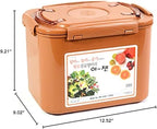 e-jen Premium Kimchi, Sauerkraut Container Probiotic Fermentation with Inner Vacuum Lid (Earthenware Brown, 3.1 gal/ 12L)