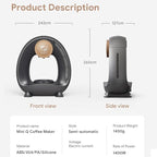 Single Serve Coffee Maker For K Cup Pod and Coffee Grounds /Tea, Fast Brew in 2 minutes, 2 IN 1 One Button Coffee Machine 4-8 Oz Brew Sizes, Stylish＆Compact For Home, Office, RV and Dorm, Black