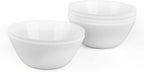 30 OZ Max Cereal Soup Bowl Set of 6, Opal Glass 7.2 inch White Ribbed Bowls for Ramen, Noodle, Salad, Fruit, Dishwasher and Microwave Safe