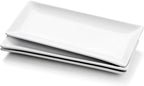 Miicol Porcelain Serving Platters Set of 3, Large Serving Trays 14 Inch, White Rectangle Plates, Ceramic Serving Dishes for Party, Restaurant, Buffet, Steak, Dessert, Salad, Fruit, Microwave Safe