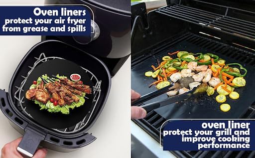 VLA Oven Liners for Bottom of Oven,Big Size 16""x75"" 2 Pack Large Thick Heavy Duty 100% Non-stick Reusable Teflon Oven Mat, Baking Mat for Electric, Gas,, 1_roll_Oven_Liner_Black_75in