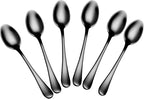 Demitasse Espresso Spoons, Mini Coffee Spoon, Stainless Steel Small Spoons for Dessert, Tea,Set of 6 (black)