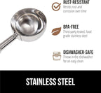 GORILLA GRIP Stainless Steel Multipurpose BPA-Free Spring Scoop, 3 Pack Includes 1, 2, and 3 TBSP SIzes, Melon Ballers Scoops, Perfect Portion Sizes, Easy Squeeze, Clean Release, Black