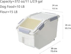 LISM 2 Pack Dog Food Storage Container with Scoop,Large Airtight Pet Dog Food Bin,Container for Dog Treats Rice,Dog Cat Dry Food Bin,Baking Supplies,Flour,Rice,Kitchen Pantry Cereal(10 LB)