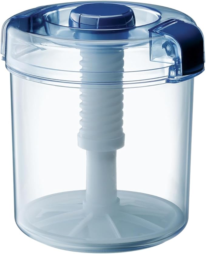 Instant Pickle Maker Vegetable Press Tsukemono Container Round Made in Japan BPA Free (Blue 3.0L)