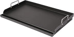 Utheer 25" x 16" Pre-Seasoned Nonstick Cast Iron Griddle for Gas & Charcoal Grills – Universal Flat Top with Grease Groove, Reinforced Ridges & High Sidewalls, Great for Parties, Camping & Tailgating