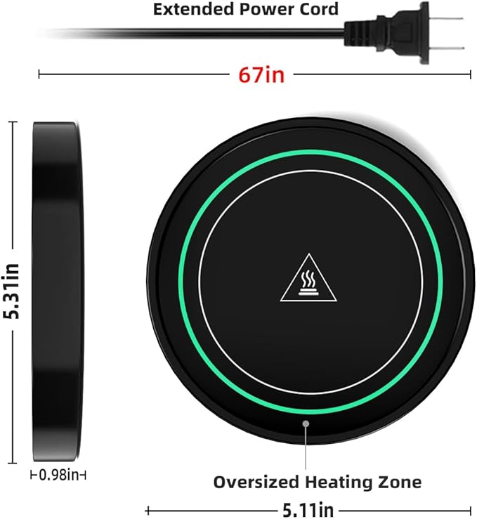 Coffee Mug Warmer with Automatic Gravity Switch,Electric Beverage Warmers for Office Home Desk Use, Smart Cup Warmer Thermostat Coaster Apply to Hot Coffee,Tea Espresso Milk Candle Wax On/Off