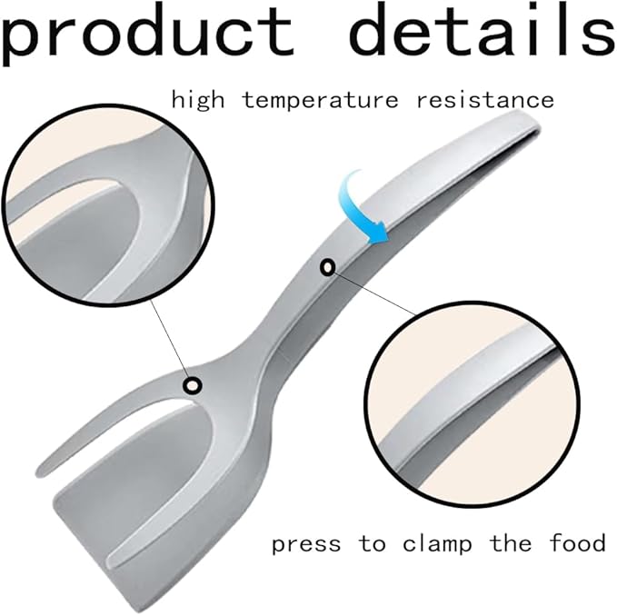2PCS Egg Flipper Spatula, 2 In 1 Spatula And Tongs for Steak Omelette Pancake Egg Frying Bbq