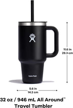 Hydro Flask 32 Oz Travel Tumbler with Handle, Lid and Straw - Insulated Stainless Steel in Black