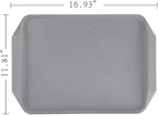 Plastic Fast Food Serving Tray,16.95 by 11.82-Inch,Set of 12 (Grey)