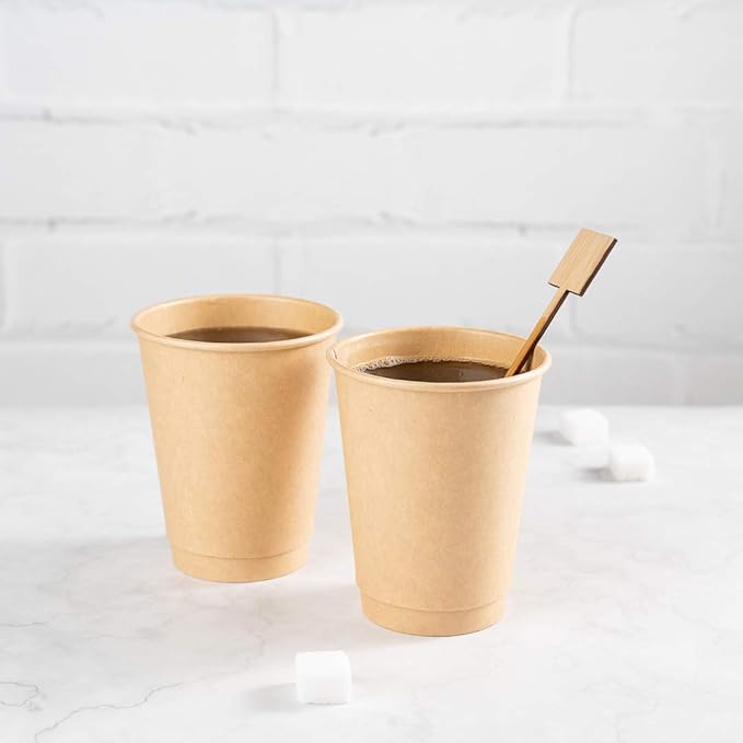 Restaurantware 7 Inch Coffee Stirrers 100 Disposable Coffee Stir Sticks - Square Top Sturdy Natural Bamboo Drink Stirrers Stirrers For Hot and Cold Beverages Break-Resistant