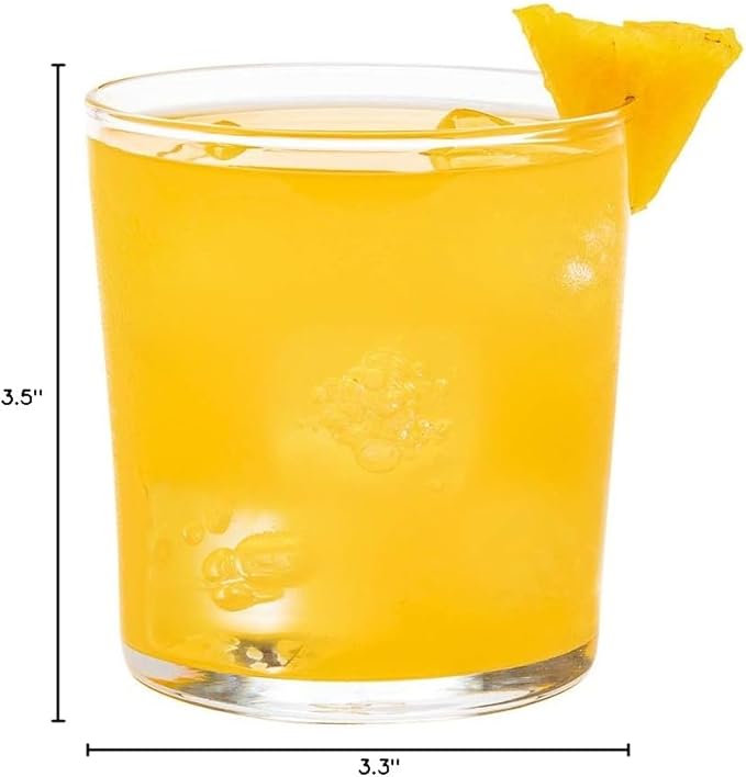 Restaurantware Sumi 12.5 Ounce Double Old Fashioned Glasses Set of 6 Fine-Blown Scotch Glasses - Tempered Dishwasher-Safe Glassware Clear Glass Whiskey Glasses Serve Cocktails and Liquors