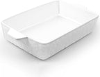 4 QT Baking Dish, Casserole Dishes for Oven, 9x13 Baking Pan with Handles, Lasagna Pan Deep, Ceramic Casserole Dish Oven Safe for Baking, Lasagna, Kitchen, Wedding Gift (White)