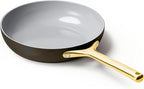 Caraway Nonstick Ceramic Frying Pan (2.7 qt, 10.5") - Non Toxic, PTFE & PFOA Free - Oven Safe & Compatible with All Stovetops (Gas, Electric & Induction) - Black