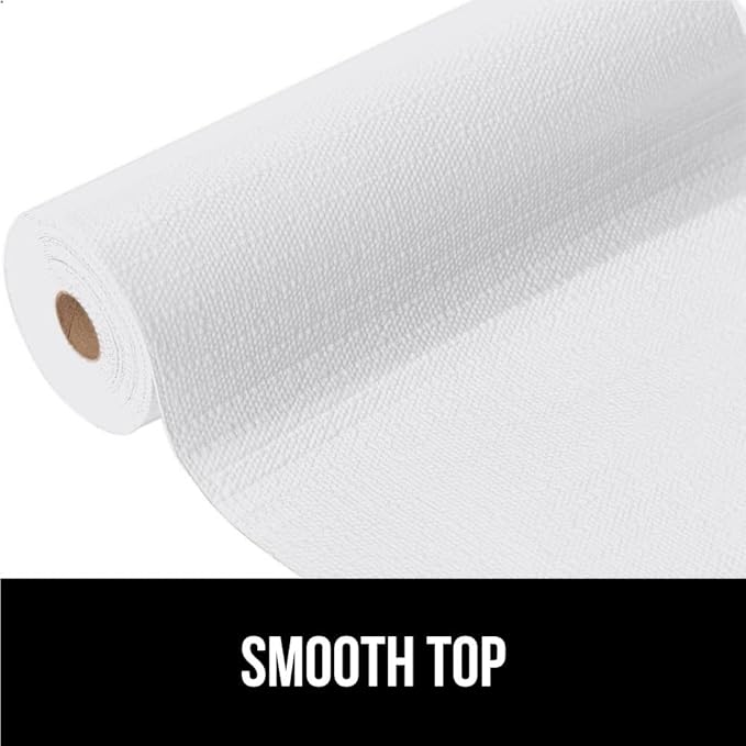 GORILLA GRIP Slip Resistant Drawer and Shelf Liner 2 Pack, Non Adhesive Water Resistant, Easy Clean and Trim, Smooth Surface Liners for Kitchen Cabinet, Shelves, Drawers Pantry, 17.5 IN x 20 FT, White