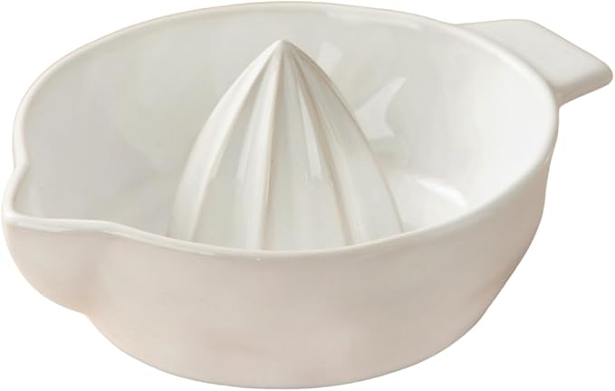 Ceramic Lemon Juicer Reamer Manual Citrus Lime Hand Squeezer Bowl with Handle and Pour Spout, Handheld, Easy to Use and Clean