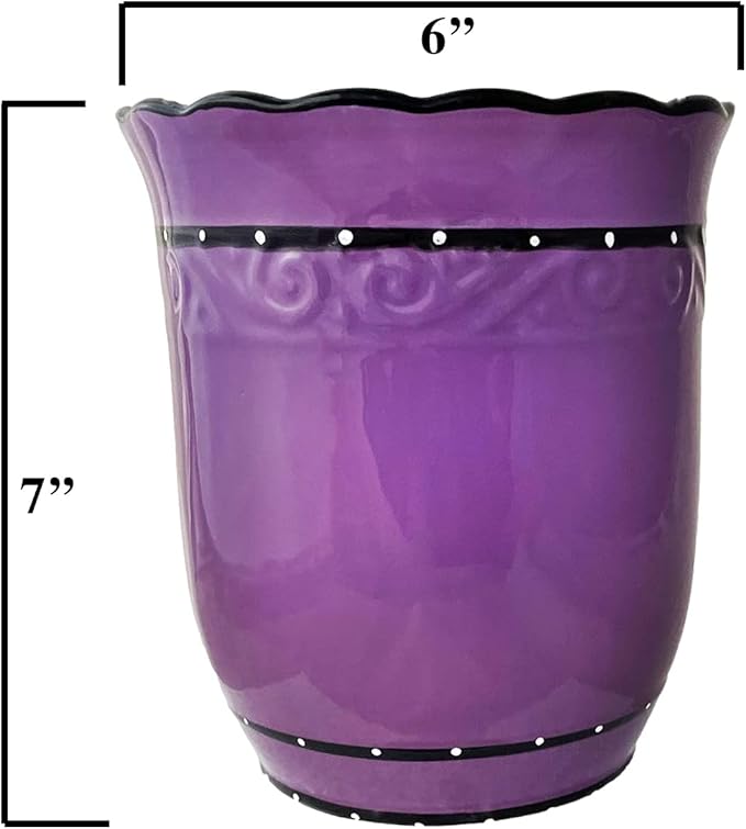 PURPLE RUFFLE UTENSIL HOLDER BY ACK 86039
